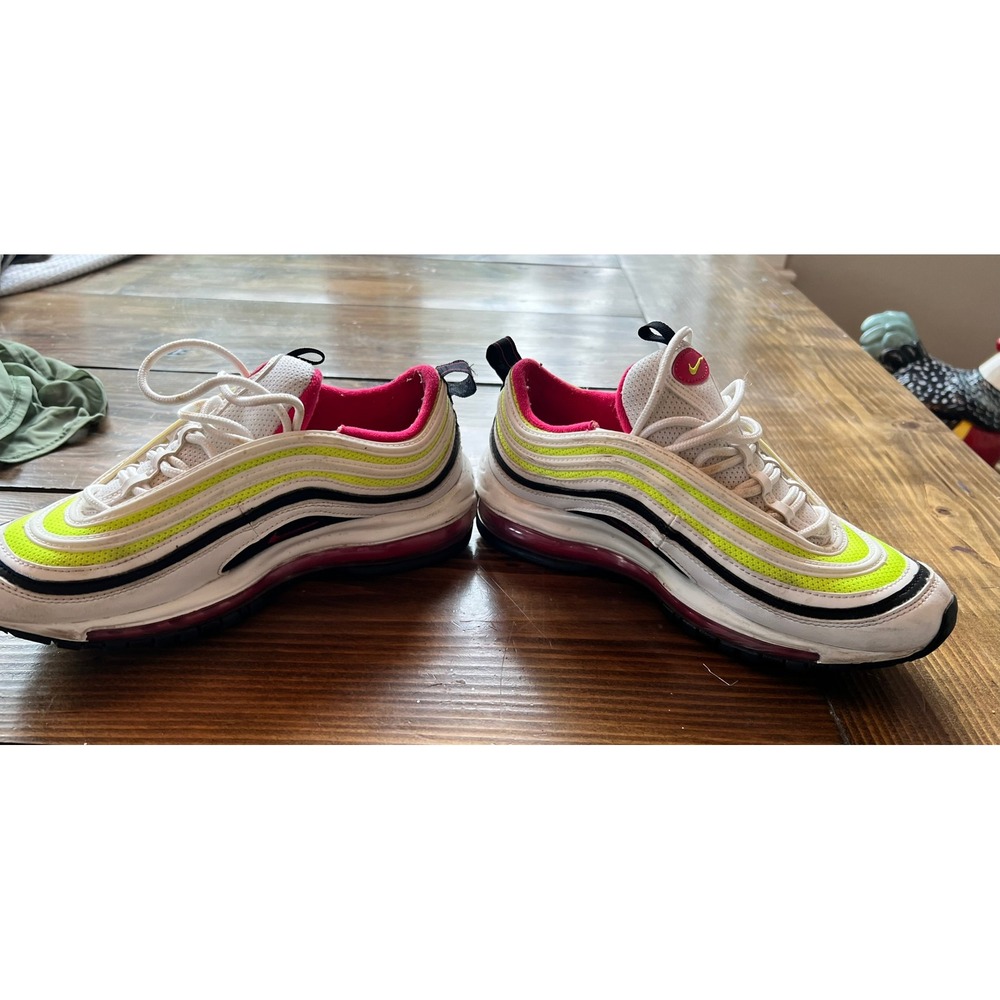 Nike Air Max 97 GS White Volt Pink Blast CJ9978-100 Mens 6 Womens 7.5 - Picture 3 of 6